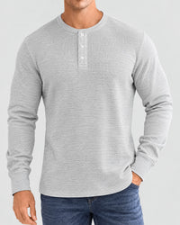 Henley Aviero Waffle Sweater - Grey