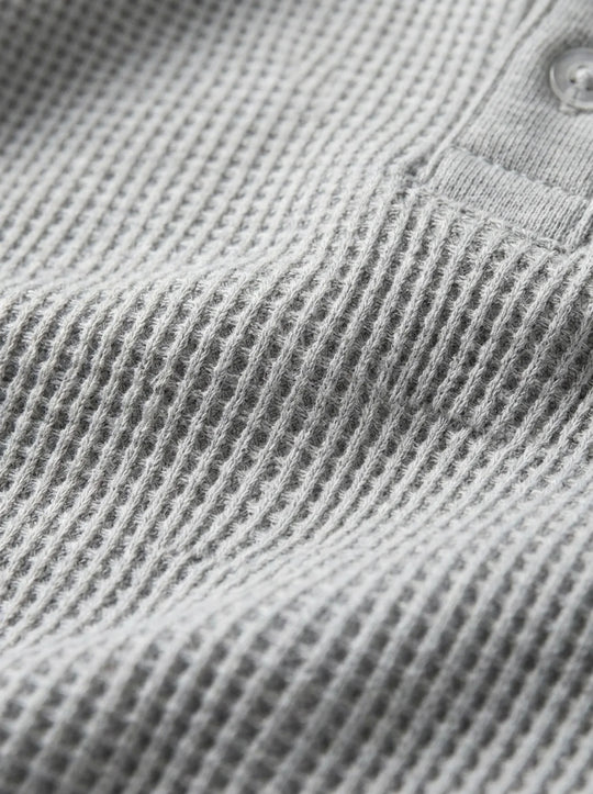 Henley Aviero Waffle Sweater - Grey