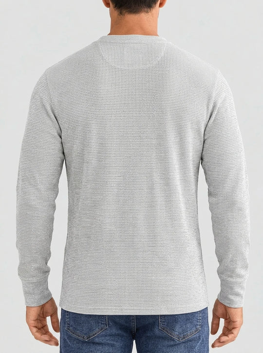 Henley Aviero Waffle Sweater - Grey