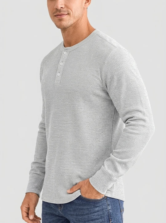 Henley Aviero Waffle Sweater - Grey