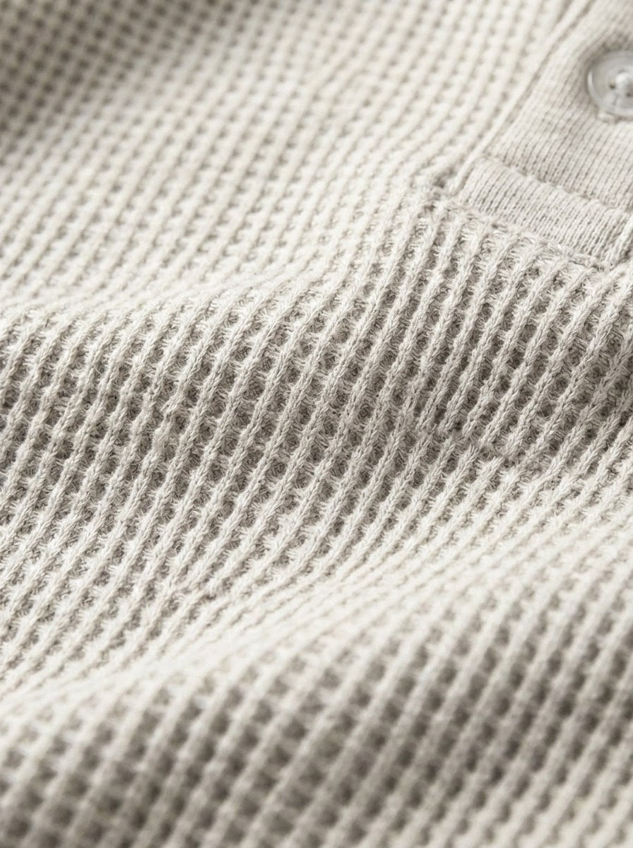 Henley Aviero Waffle Sweater - White