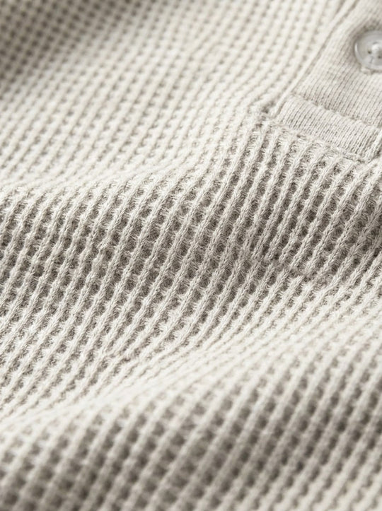 Henley Aviero Waffle Sweater - White