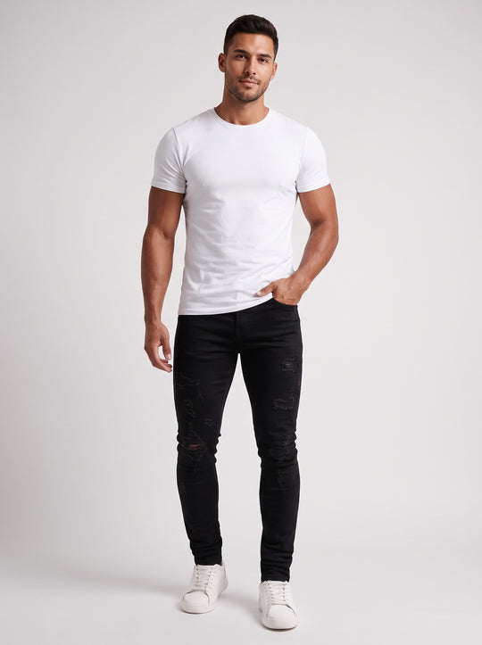The Lucio Jeans - Ripped Black – full length front
