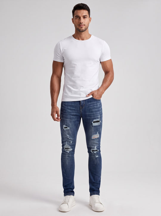 The Lucio Jeans - Ripped Dark Blue – full length front