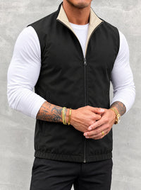 Massimo Reversible Gilet - Black & Beige