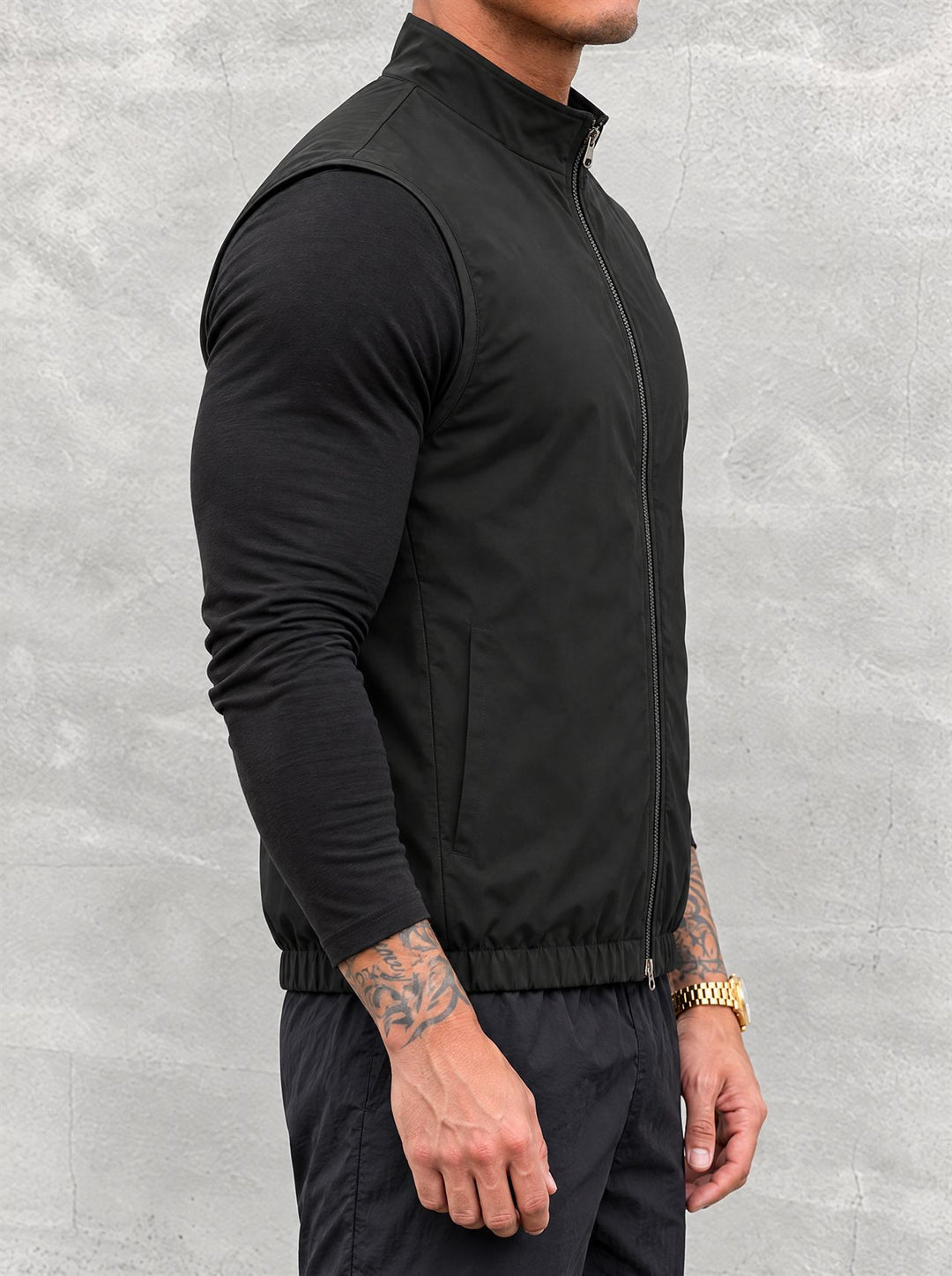 Massimo Reversible Gilet - Black & Beige