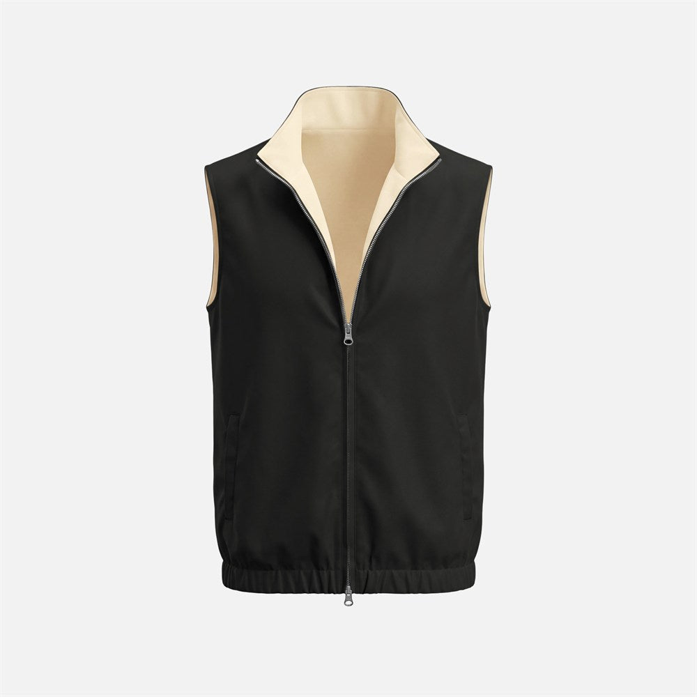 Massimo Reversible Gilet - Black & Beige