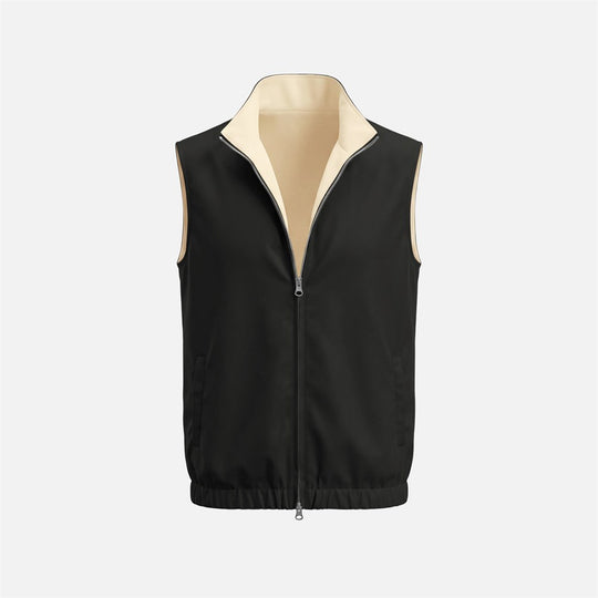 Massimo Reversible Gilet - Black & Beige