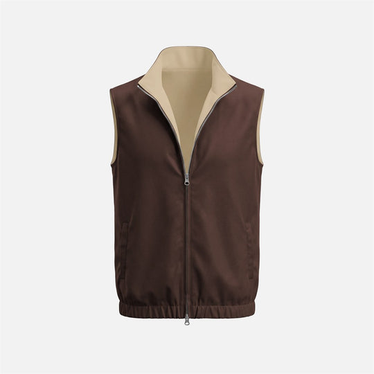 Massimo Reversible Gilet - Brown & Khaki