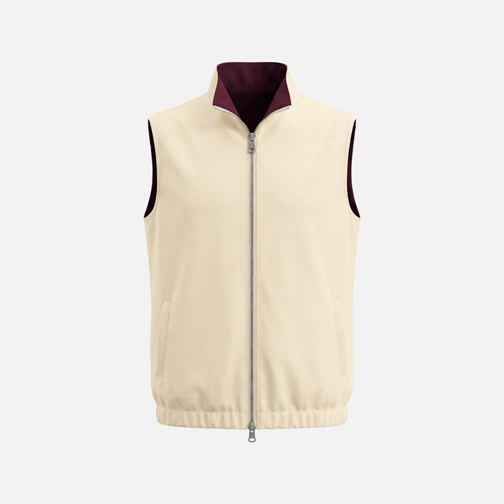Massimo Reversible Gilet - Burgundy & Beige
