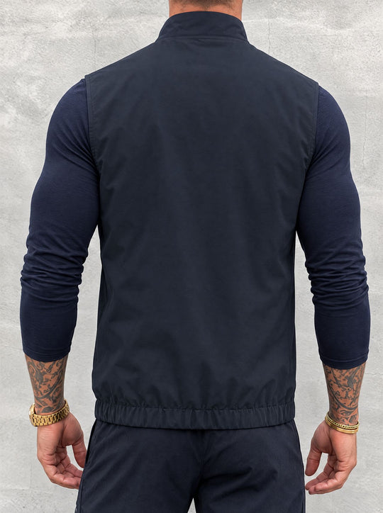 Massimo Reversible Gilet - Navy Blue & Beige