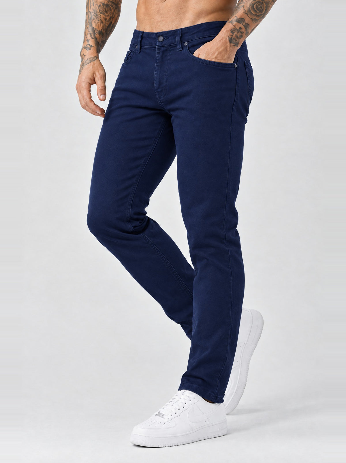 The Mateo Jeans - Navy Blue – regular straight fit, walking