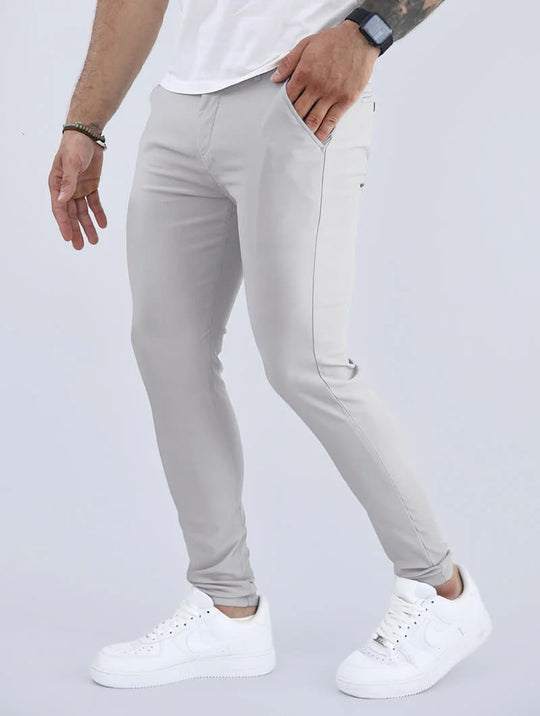 Smart Fit Set | Noa Pants Light Grey + Aleano White T-Shirt