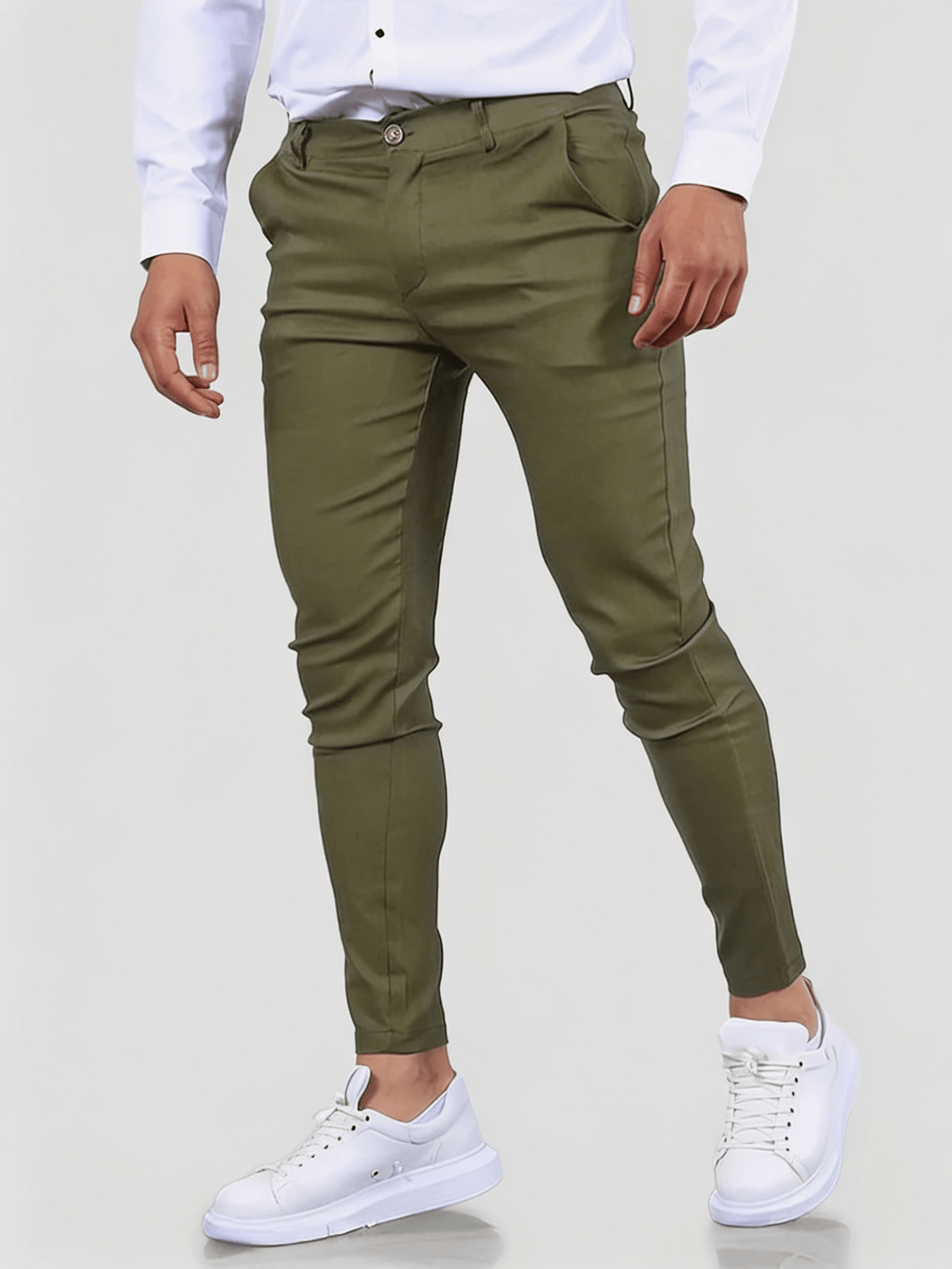 Noa Stretch Pants - Olive Green