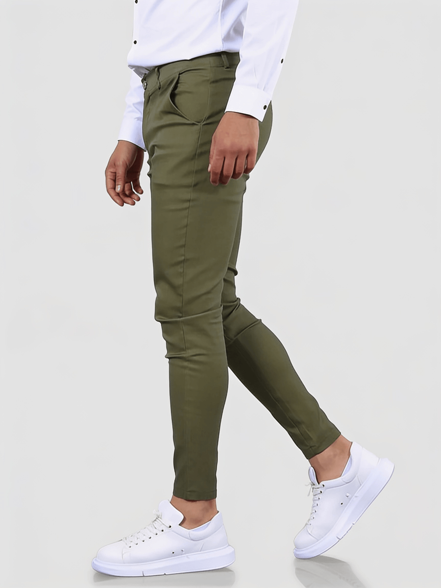 Noa Stretch Pants - Olive Green