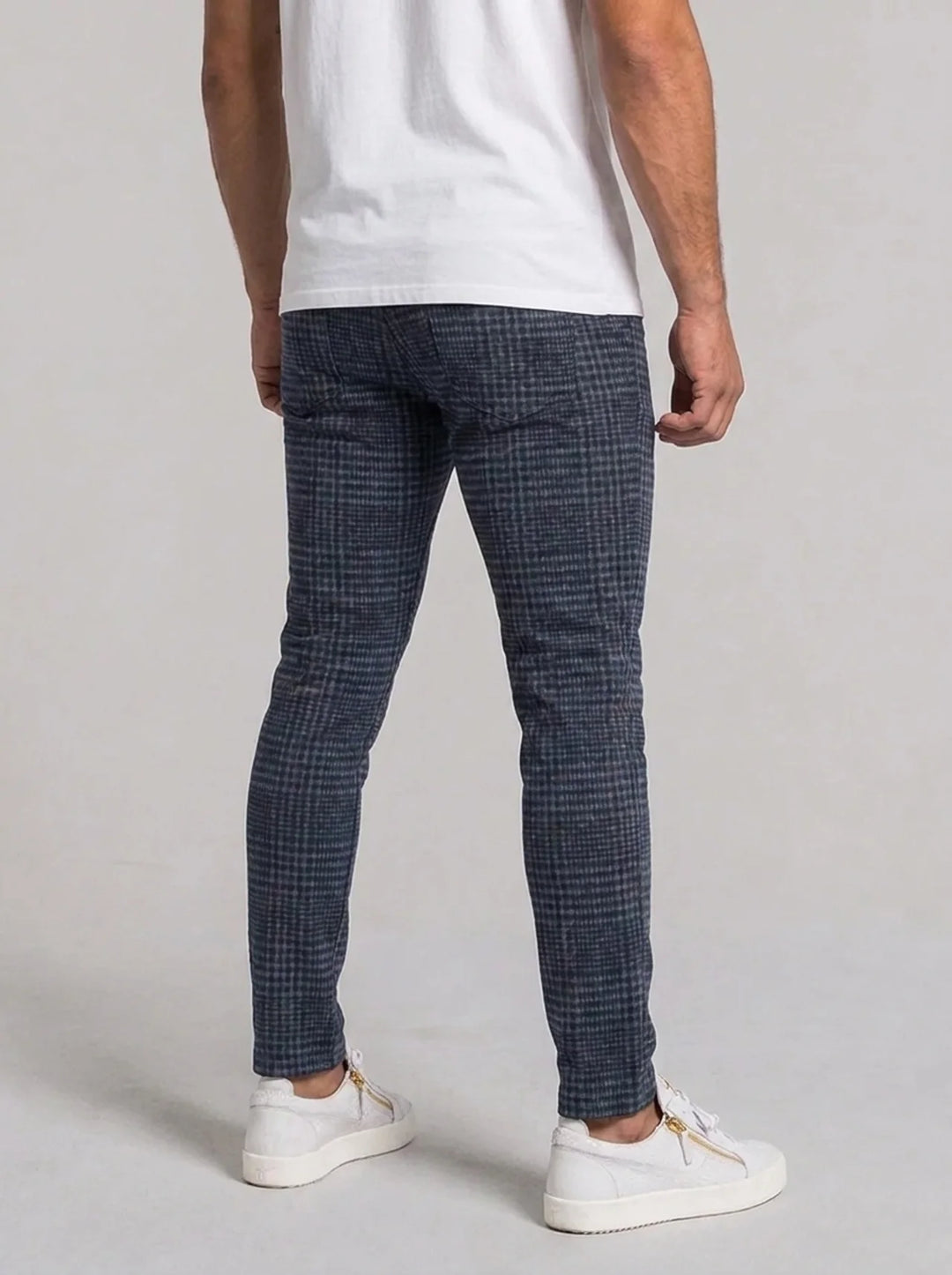 Ottavio Check Trousers - Grey