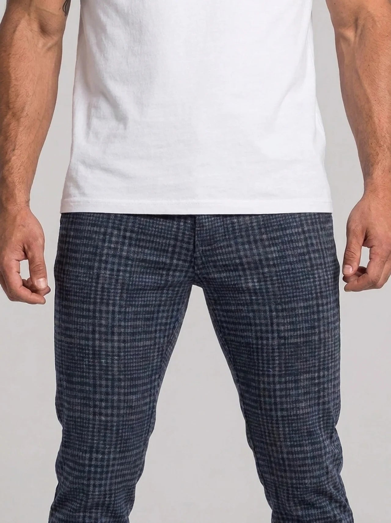 Ottavio Check Trousers - Grey