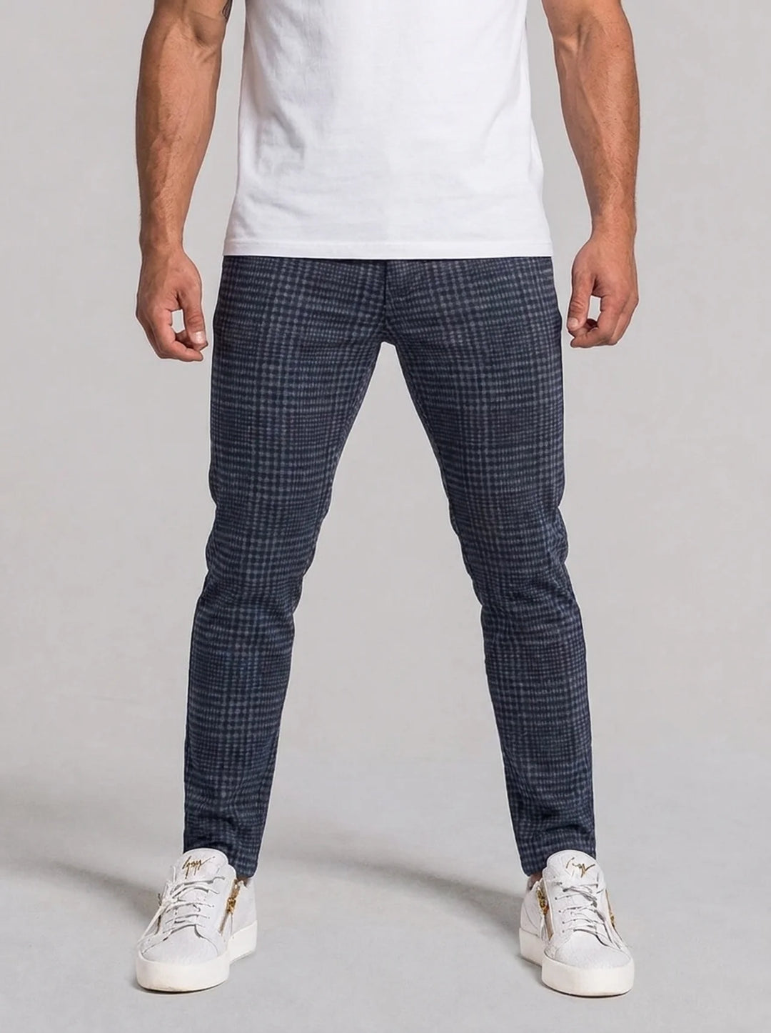 Ottavio Check Trousers - Grey