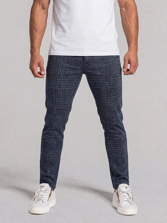 Ottavio Check Trousers - Grey