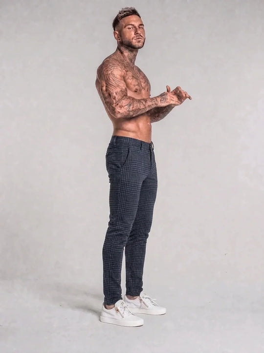 Ottavio Check Trousers - Grey