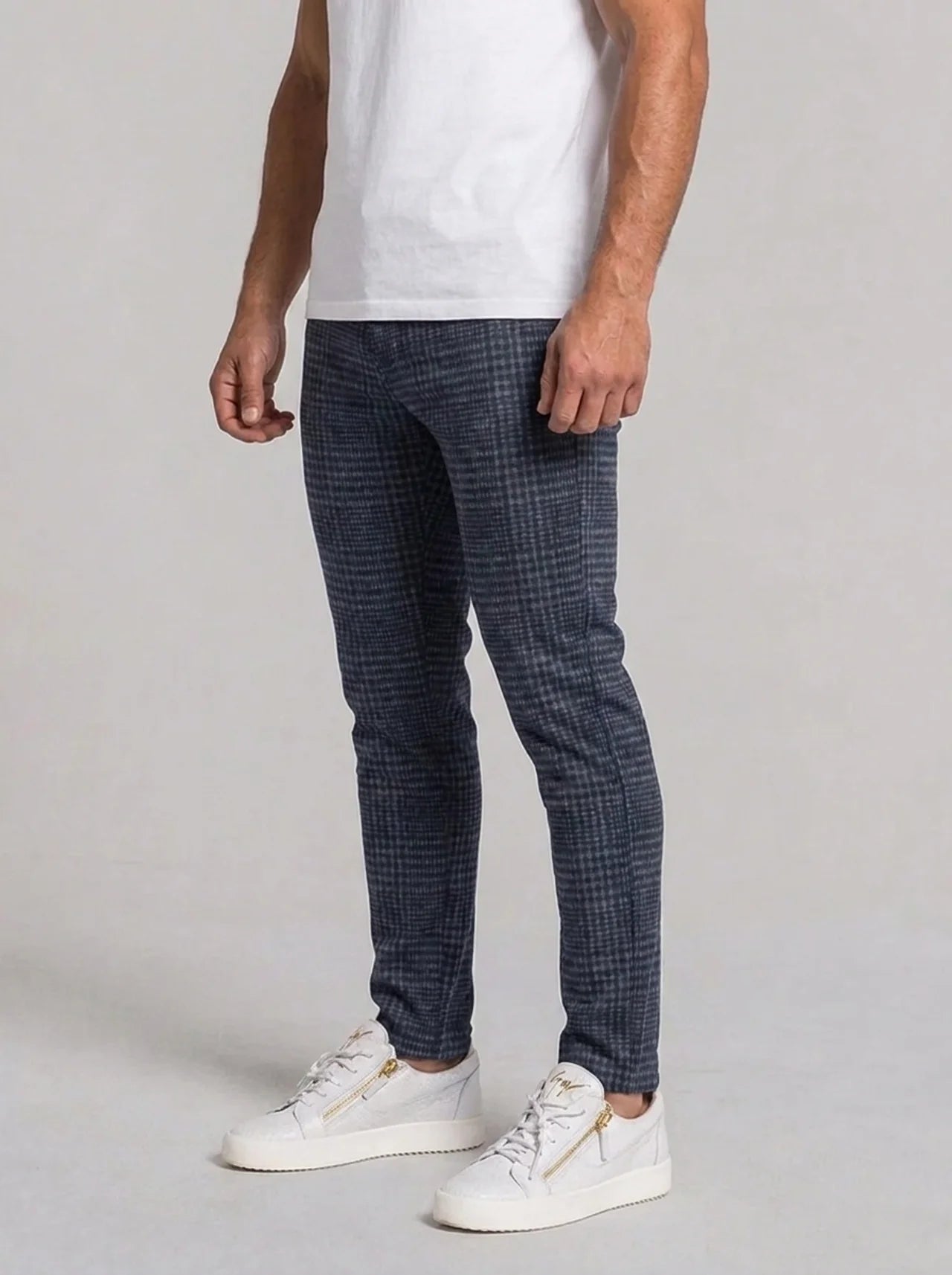 Ottavio Check Trousers - Grey