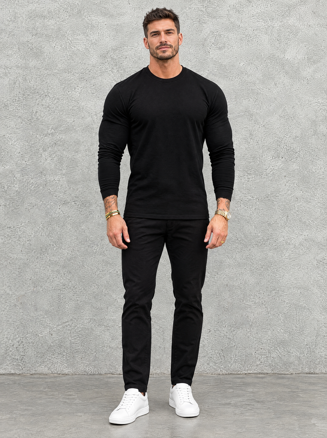 Tano Long Sleeve - Black - full front view