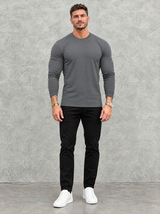 Tano Long Sleeve - Grey - full front view
