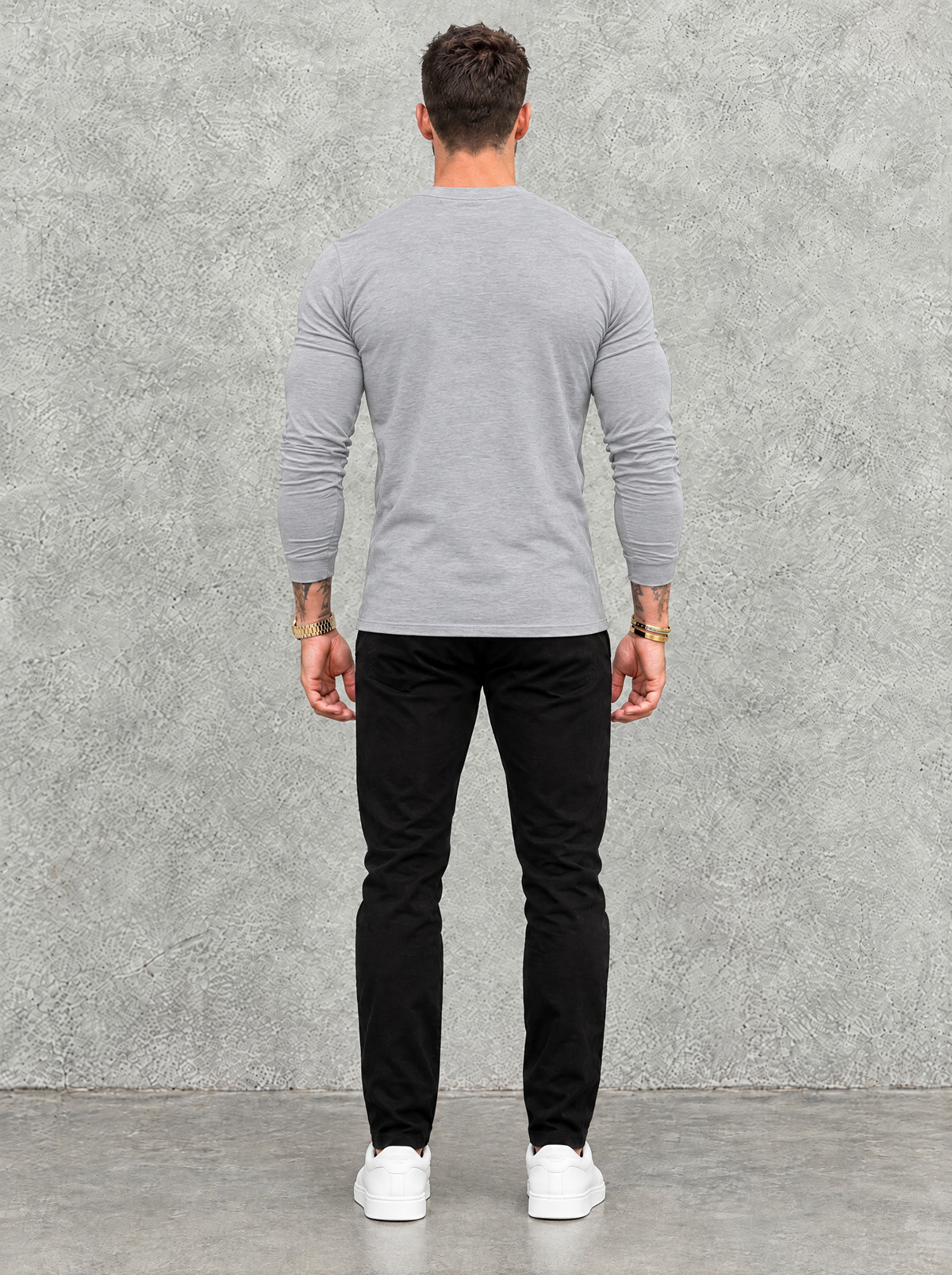 Tano Long Sleeve - Light Grey - back view