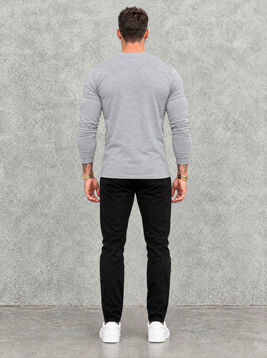 Tano Long Sleeve - Light Grey - back view