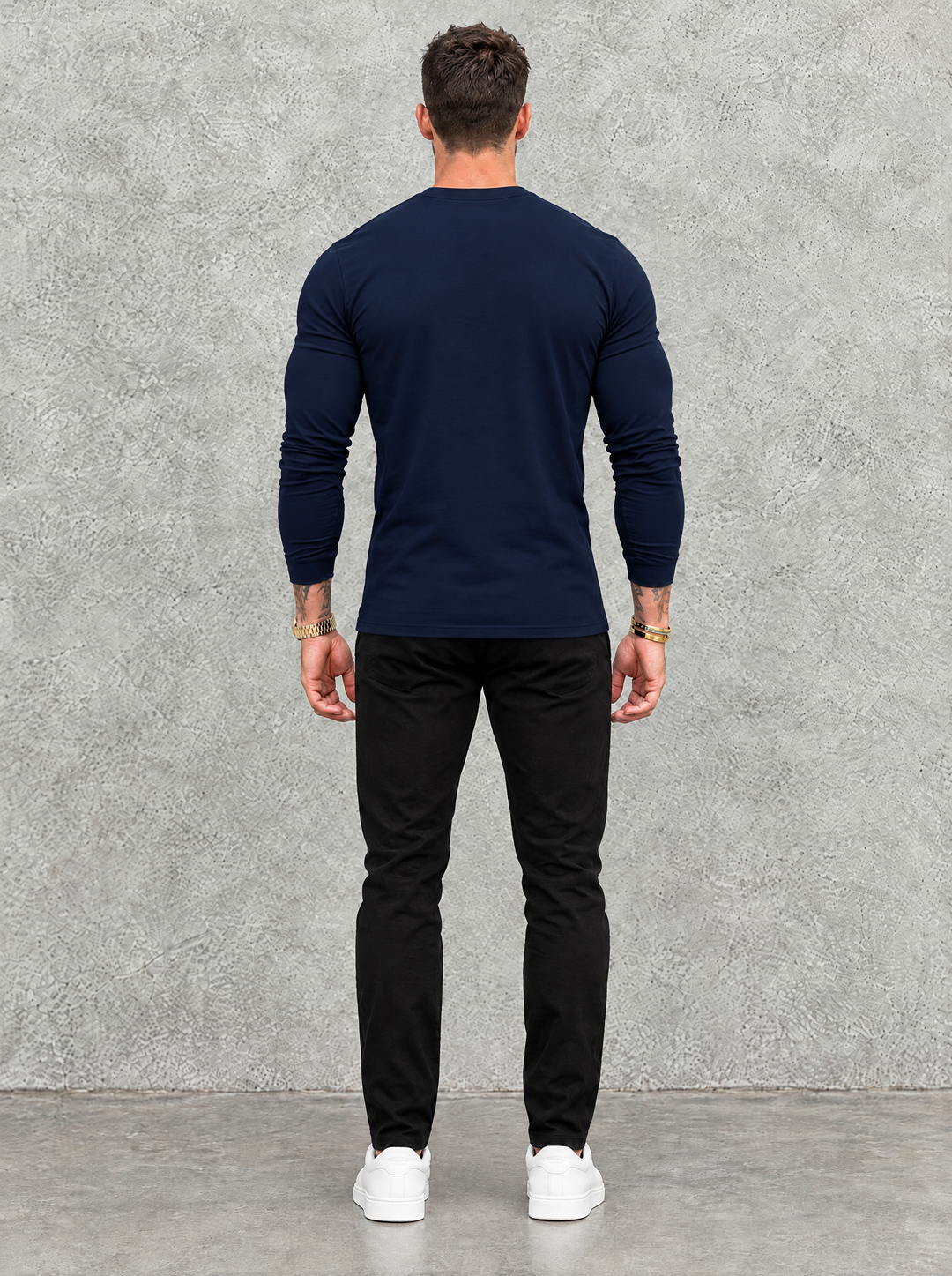 Tano Long Sleeve - Navy Blue - back view