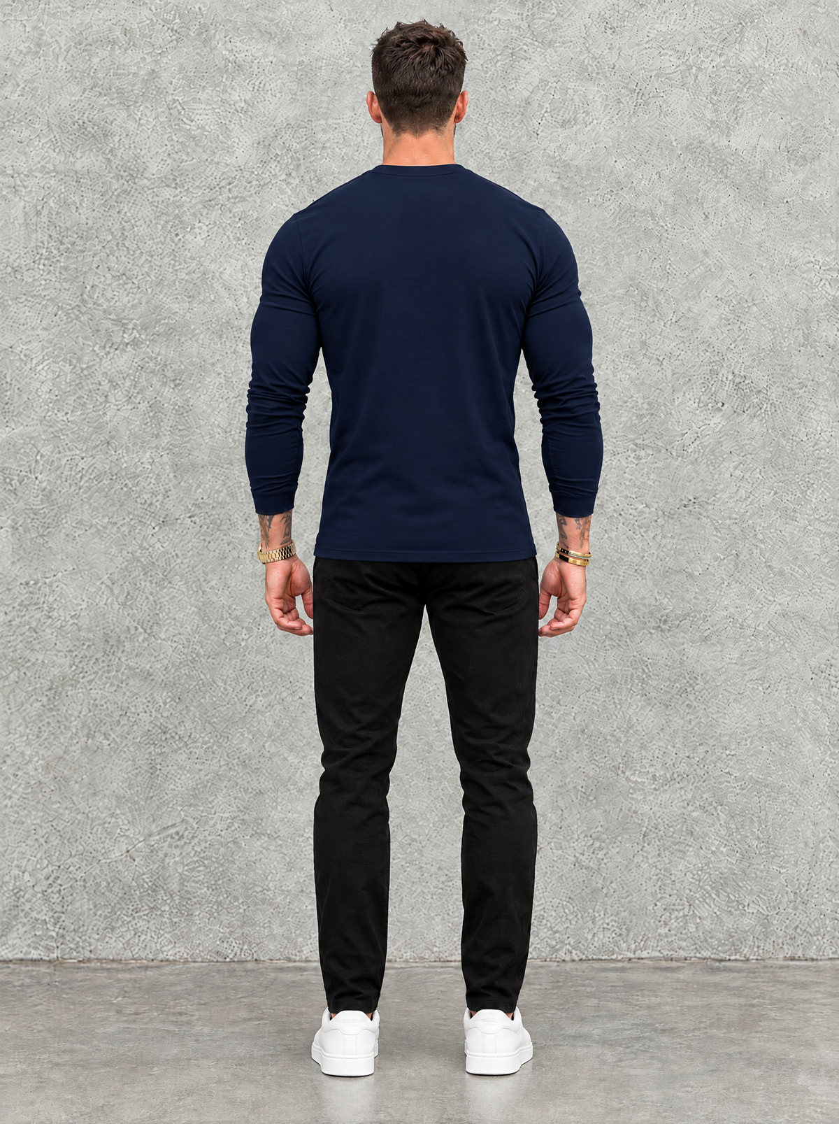 Tano Long Sleeve - Navy Blue - back view