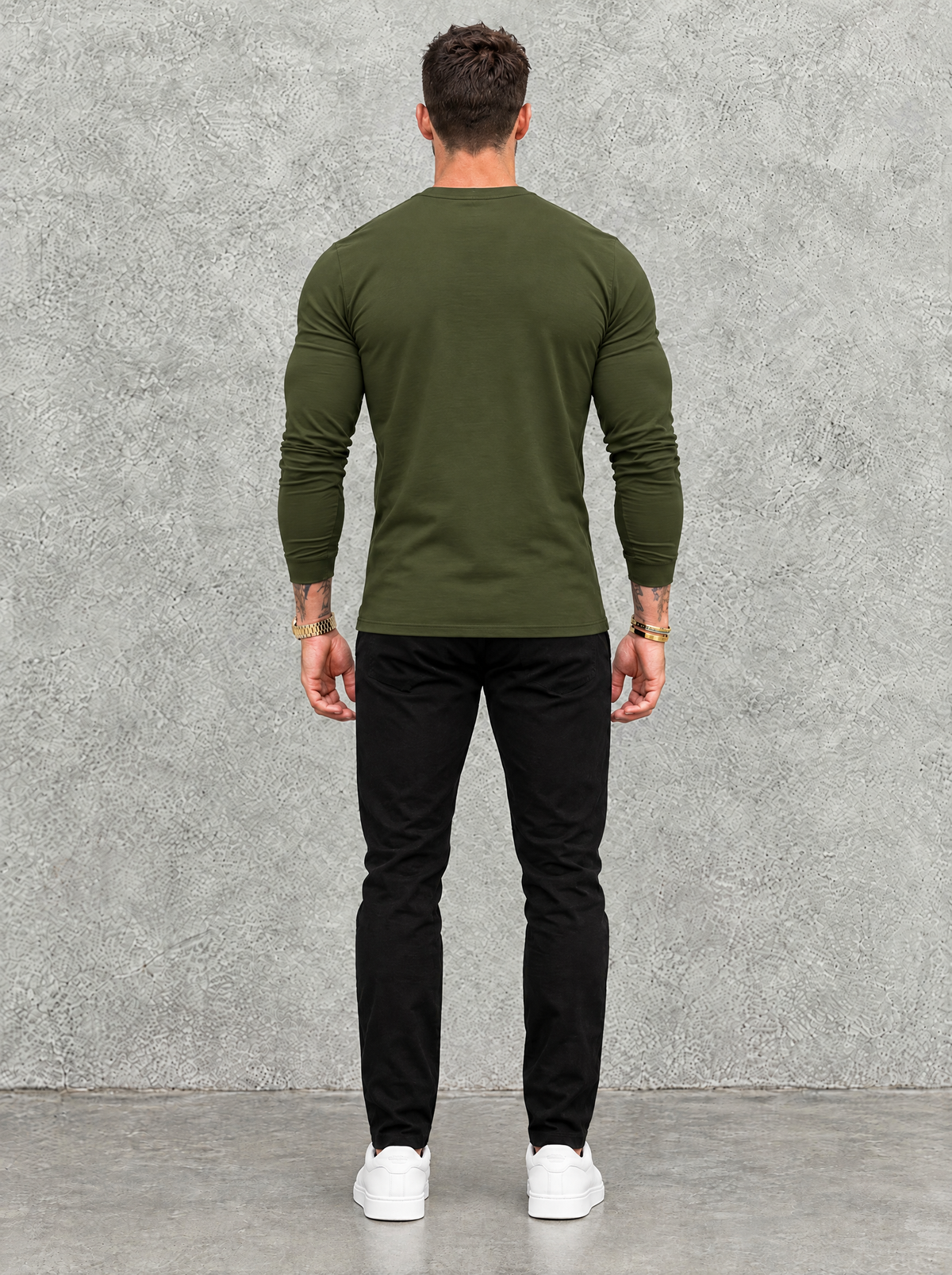 Tano Long Sleeve - Olive Green - back view