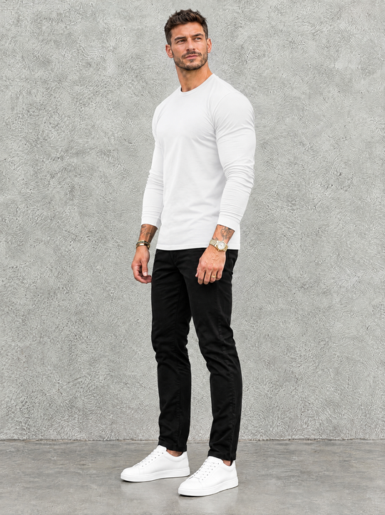 Tano Long Sleeve - White - half side view