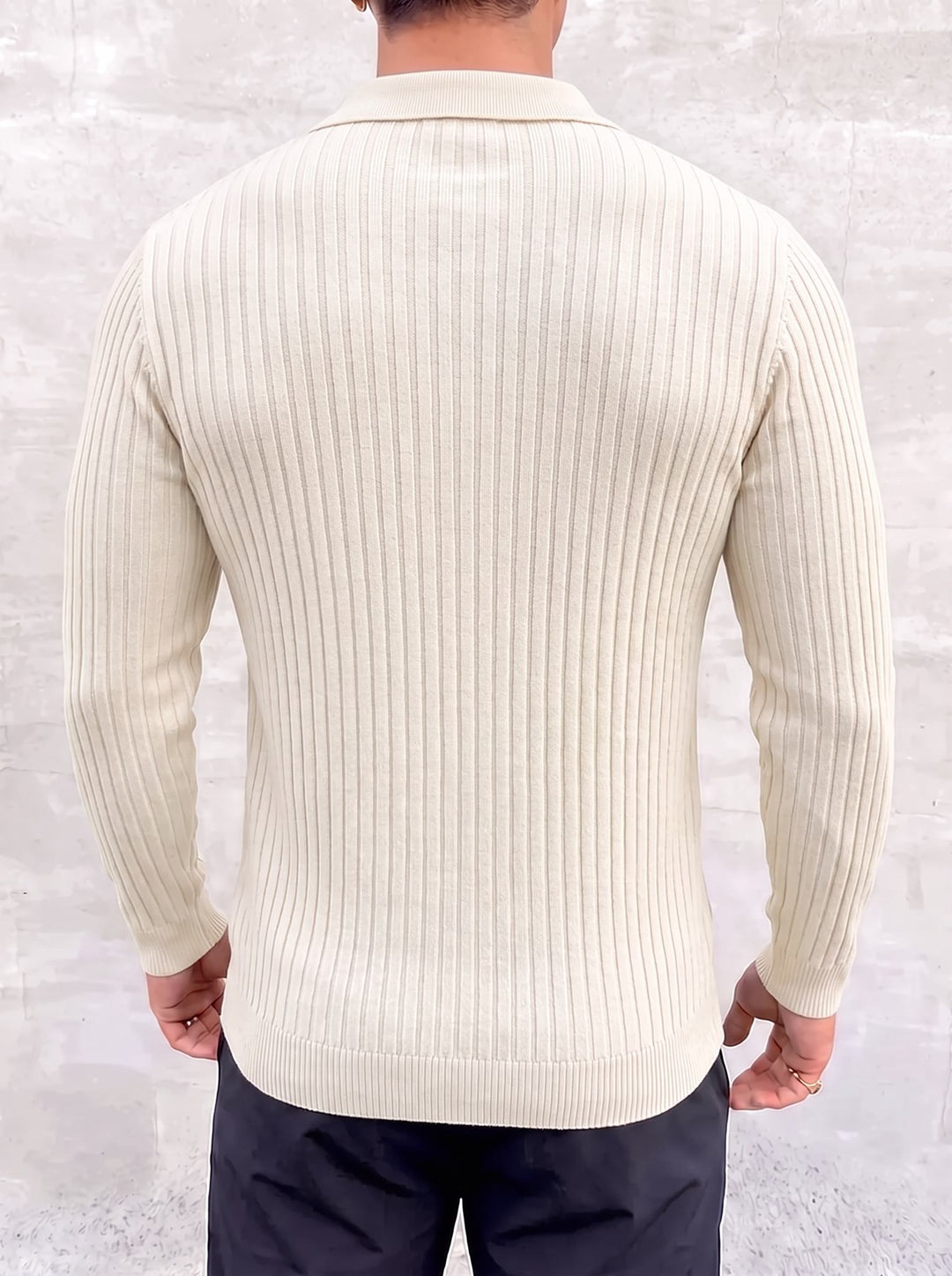 Vileno Knit Polo - White - back view