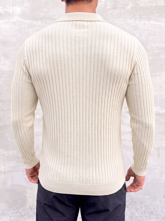 Vileno Knit Polo - White - back view
