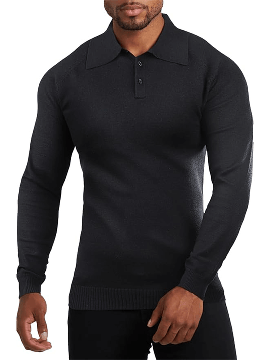 Balinaro Classic Fit Polo Sweater - Schwarz