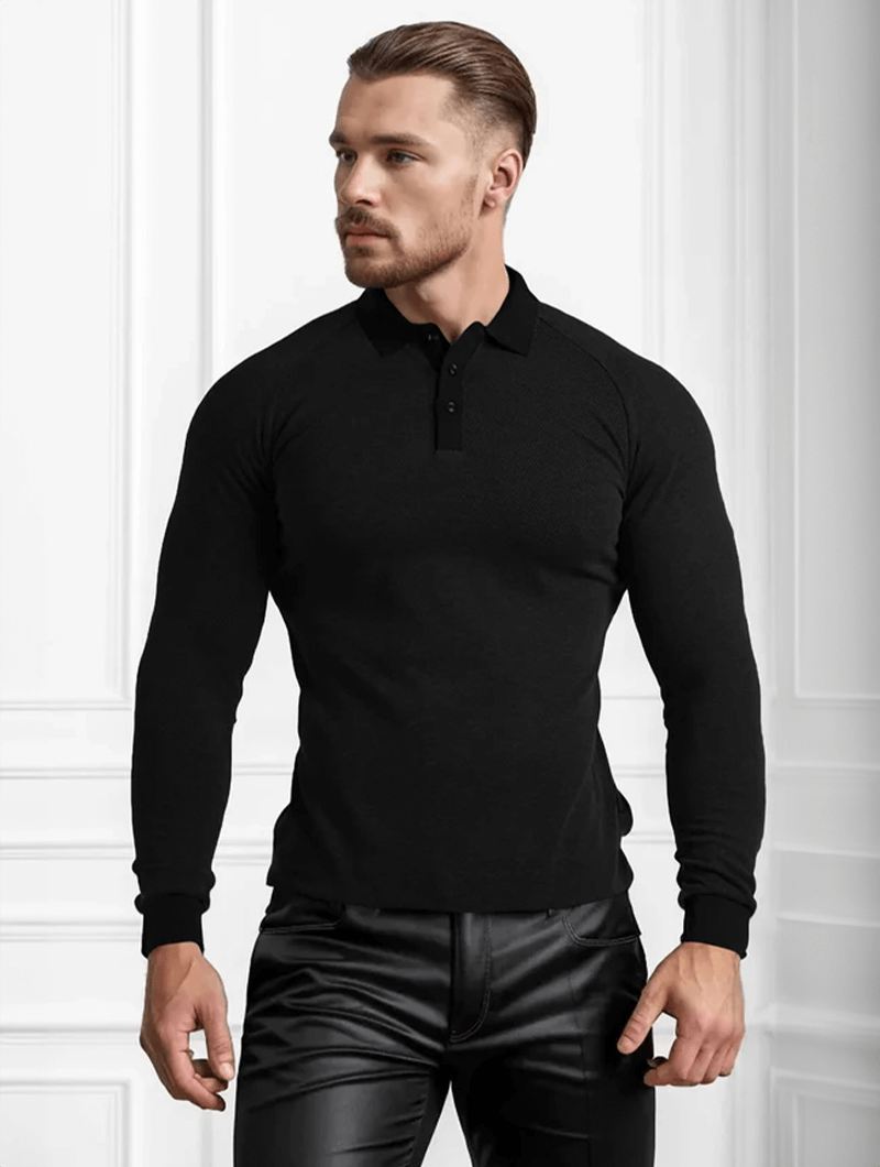 Balinaro Classic Fit Polo Sweater - Schwarz