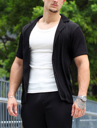 Bailey Ribbed Shirt - Black