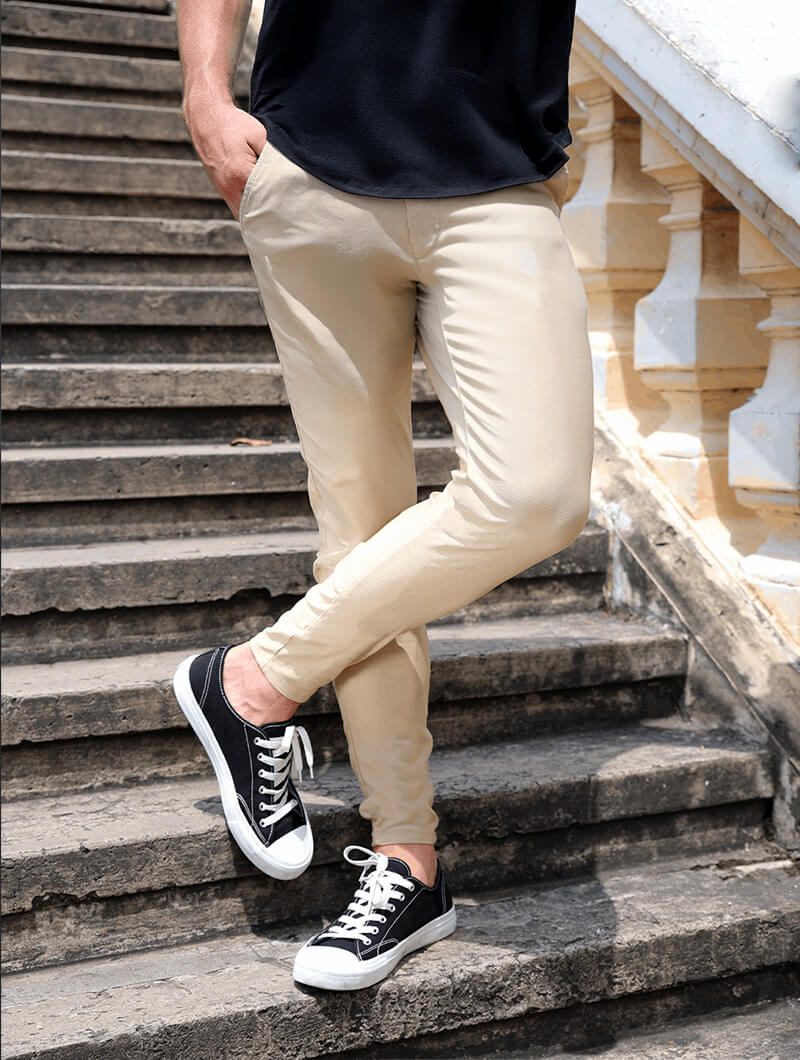 Noa Stretch Calças - Caqui