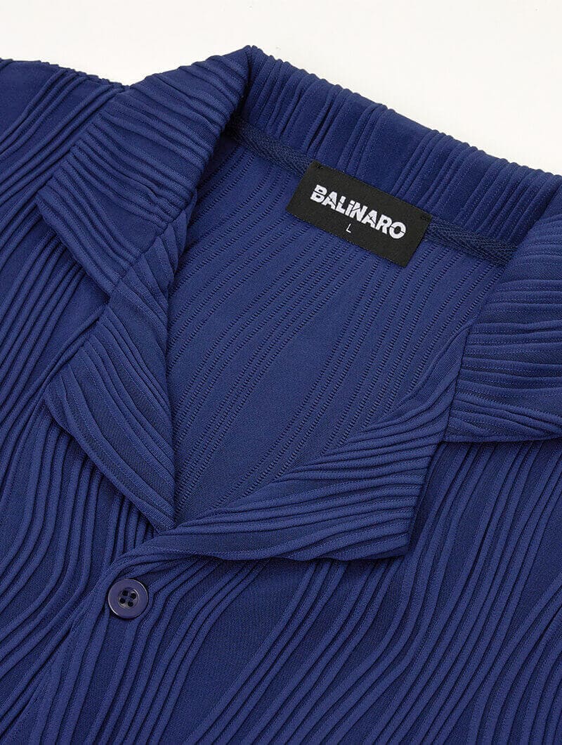 Close-up of a Ocean blue Rio shirt by Balinaro - breathable men’s summer wear
