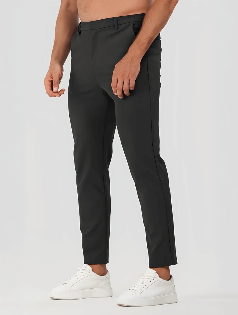 Rocio black stretch pants for men by Balinaro - stylish slim fit look