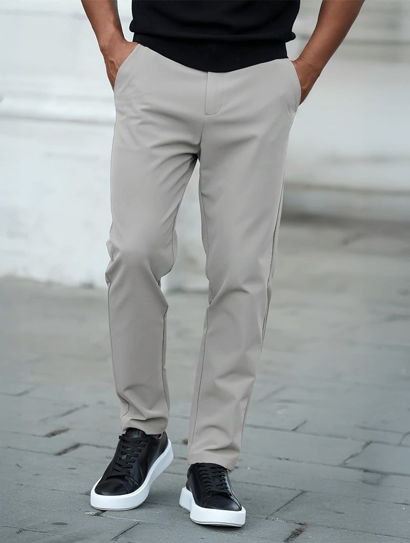 Rocio grey stretch pants for men by Balinaro - casual slim fit look