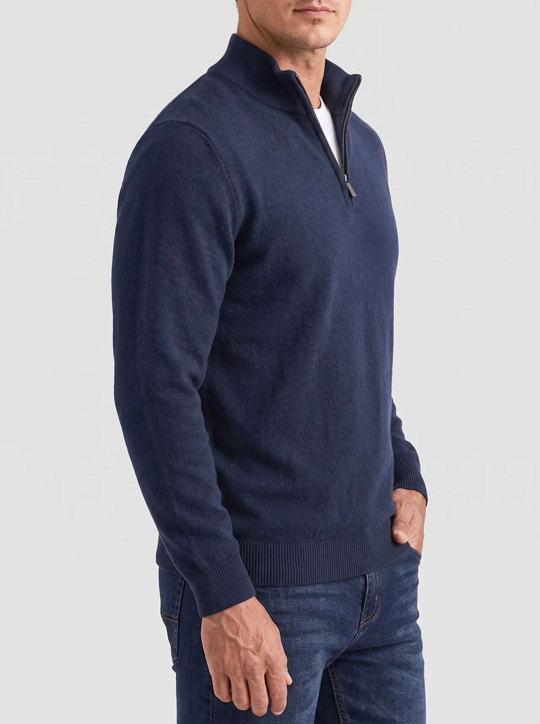 Cesare Knit Sweater - Navy Blue