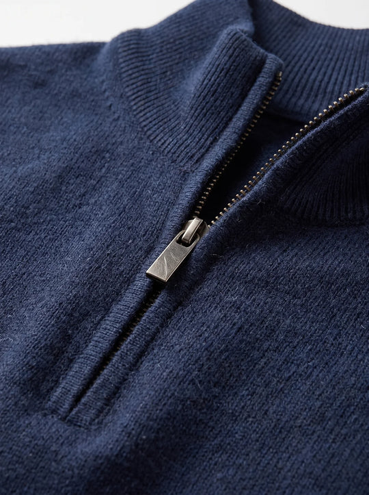 Cesare Knit Sweater - Navy Blue