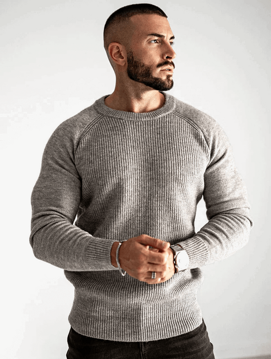 Lorenzo Crew Pullover - Grau