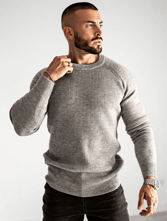 Lorenzo Crew Pullover - Grau