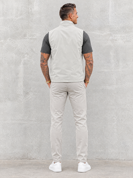 Massimo Gilet Set with T-Shirt - Dark Grey Top & Light Grey Pants