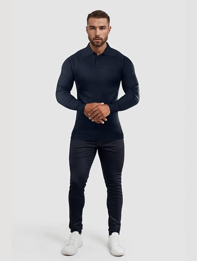 Balinaro Classic Fit Polo Sweater - Schwarz