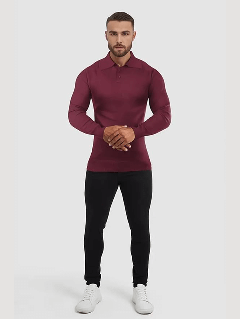 Balinaro Classic Fit Polo Sweater - Rot