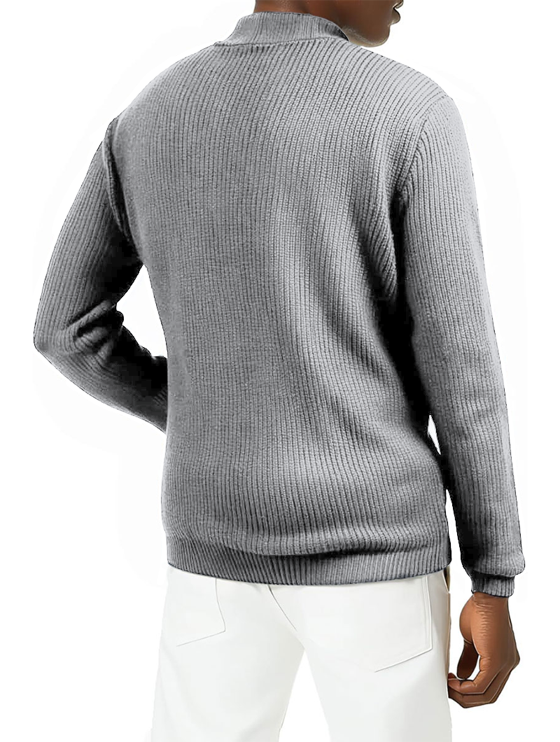 Valerio Zip Strickpullover - Grau